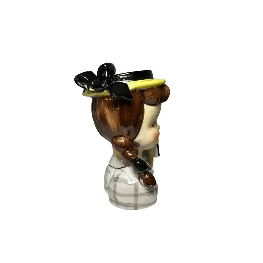 Vintage Napco pigtail umbrella girl ceramic vase - Picture 10 of 13